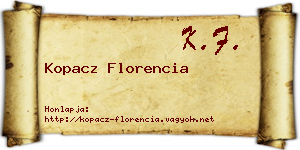 Kopacz Florencia névjegykártya